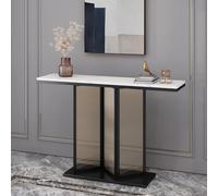 Tavolo consolle, consolle stretto, consolle, tavolo d'ingresso, tavolino stretto per soggiorno, console e bar, con struttura in metallo, tavolo da ingresso per divano, atrio, corridoio