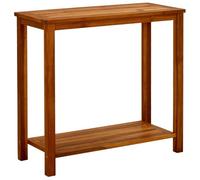 Tavolo Consolle da Giardino 80x35x75cm in Legno Massello di Acacia, Tavolo da Esterno con Ripiano Inferiore, Mobile da Giardino Resistente e Stabile, Design Moderno per Terrazza e Veranda