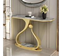 Tavolo consolle da ingresso, piano in finto marmo, ideale per dietro il divano o il divano, migliora lo spazio abitativo, design contemporaneo, costruzione robusta