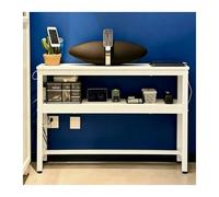 tavolo consolle dietro divano A due ripiani Tavolino stretto, Tavolino ingresso con 2 ripiani, per una larghezza 40 cm Scrivania per computer/scrivanie/mobile porta piante(White,59.1″(150cm) L)