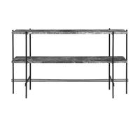 Tavolo Consolle Gubi TS H72 Con 2 Ripiani e Vassoio Nero/ Grigio Emperador
