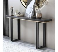 Tavolo consolle in legno massello, design moderno con gambe in metallo robusto, perfetto per corridoio o decorazione d'ingresso