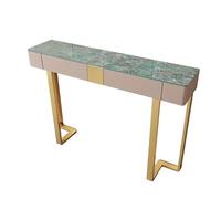 Tavolo Consolle Ingresso,Consolle Moderna in Pietra per Ingresso,Telaio in acciaio al carbonio,con cassetti per riporre gli oggetti,per lato divano,ufficio in soggiorno.(Green,120*35*85cm)
