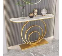 Tavolo Consolle Ingresso Tavolo da Divano, Tavolino da Corridoio con base geometrica in metallo Consolle alto e stretto per soggiorno, corridoio, ingresso(White,150cm/59in)