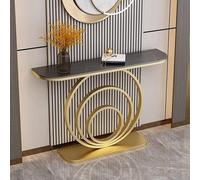 Tavolo Consolle Ingresso Tavolo da Divano, Tavolino da Corridoio con base geometrica in metallo Consolle alto e stretto per soggiorno, corridoio, ingresso(Black,80cm/31.5in)