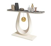 Tavolo consolle moderno con base in metallo, elegante tavolo d'accento per ingresso, soggiorno, corridoio o atrio