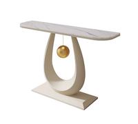 Tavolo consolle moderno con base in metallo, elegante tavolo d'accento per ingresso, soggiorno, corridoio o atrio