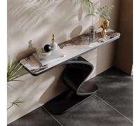 Tavolo consolle moderno con base in metallo, tavolo da ingresso, divano con contenitore, elegante piattaforma per la vista della casa, base in acciaio al carbonio, per soggiorno e camera da letto
