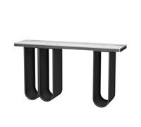 Tavolo consolle moderno, divano stretto con piano spazioso, design unico con base arricciata, elegante accento per ingresso e soggiorno (nero, 120 x 40 x 85 cm)