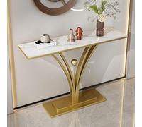 Tavolo consolle moderno in finto marmo, tavolo da ingresso stretto, elegante tavolo d'accento per corridoio, tavolo da divano da 99,8 cm per soggiorno, finitura nera, perfetto per piccoli spazi