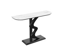 Tavolo consolle moderno - Tavolo da ingresso rustico con piano in marmo e gambe in metallo per corridoio, soggiorno, ingresso e corridoio - perfetto per un'elegante decorazione della casa