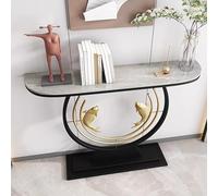 Tavolo consolle moderno, unico tavolo da ingresso, tavolino stretto per divano, design in finto marmo, per corridoio e soggiorno, 80 cm dietro il divano (grigio)