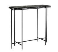 Tavolo consolle nero 90 x 29 x 85 cm design credenza vetro corridoio | ripiano con struttura in metallo sottile moderno | tavolo da corridoio con piani rimovibili | tavolo da pavimento lungo alto