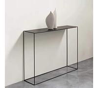 Tavolo consolle Rettangolare in Metallo, 9,8 Pollici di Larghezza, pianerottolo Finale, Stile Subway, Veranda, appoggiato al Muro, scrivania, Divano, ripiano Posteriore, Nero Opaco, 23,5" L x 9,8" P