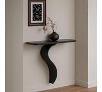 Tavolo Consolle Sospesa da Ingresso Legno,Consolle Stretta Design Moderno | Mobile Stretto Muro per Corridoio,Tavolino Elegante Salvaspazio Dietro il Divano per Salotto(Black)