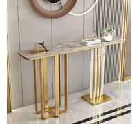 Tavolo consolle stretto per ingresso, elegante divano con base in metallo per arredamento corridoio dietro divano