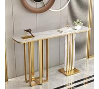 Tavolo consolle stretto per ingresso, elegante divano con base in metallo per arredamento corridoio dietro divano