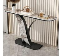 Tavolo Consolle, Tavolo da ingresso con piano ispessito, Consolle alto e stretto, Salvaspazio Struttura Metallo per soggiorno, ingresso(Black B,120cm/47.2in)