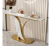 Tavolo Consolle, Tavolo da ingresso con piano ispessito, Consolle alto e stretto, Salvaspazio Struttura Metallo per soggiorno, ingresso(Gold A,150cm/59in)