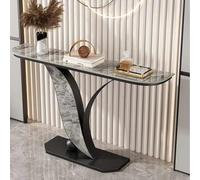 Tavolo Consolle, Tavolo da ingresso con piano ispessito, Consolle alto e stretto, Salvaspazio Struttura Metallo per soggiorno, ingresso(Black C,100cm/39.4in)