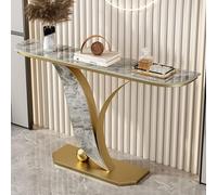 Tavolo Consolle, Tavolo da ingresso con piano ispessito, Consolle alto e stretto, Salvaspazio Struttura Metallo per soggiorno, ingresso(Gold C,120cm/47.2in)