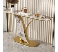 Tavolo Consolle, Tavolo da ingresso con piano ispessito, Consolle alto e stretto, Salvaspazio Struttura Metallo per soggiorno, ingresso(Gold B,150cm/59in)