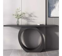 Tavolo Consolle, Tavolo, Mobiletto da Ingresso Moderno e Minimalista per La Casa, Tavolino Stretto per Ingresso con Struttura Geometrica in Metallo(Black,160cm/63in)