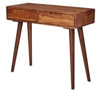 Tavolo consolle WL5.577 90 x 76 x 36 cm, in legno massello Sheesham con cassetti, design in legno massiccio, piccolo tavolo da toeletta