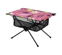 Tavolo corto pieghevole con fiori di pesco, impermeabile, portatile, da spiaggia, con borsa per il trasporto, per pesce, barbecue, campeggio