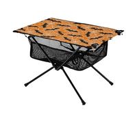 Tavolo corto pieghevole nero pipistrello Halloween allungabile portatile tavolo da spiaggia con borsa per il trasporto per cucinare all'aperto picnic campeggio viaggio