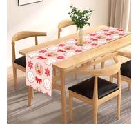 Tavolo da 33 x 183 cm per runner realizzato in finto lino filato, progettato per uso interno ed esterno per migliorare le impostazioni della sala da pranzo proteggendo le superfici del tavolo