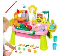 Tavolo da acqua per bambini, tavolo e acqua per bambini, con pompa elettrica, gioco educativo di pesca simbolica giocattolo sensoriale per bambini e ragazze 3-8 anni all'aperto al coperto spiaggia