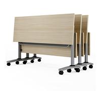 Tavolo da allenamento mobile ribaltabile modestia moderno tavolo rettangolare da allenamento per seminari scrivania pieghevole per sala riunioni (legno, 140 x 40 x 75 cm)