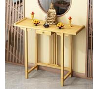 Tavolo Da Altare Buddista Con Contenitore,Tavolo Da Meditazione In Bambù,Supporto Per Buddha Del Tempio Buddista Cinese,Caratterizzato Da Due Ripiani Aperti,per Templi E Case(Wood color,100x30x80cm)