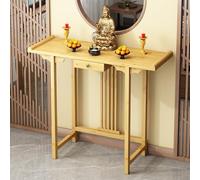 Tavolo Da Altare Buddista Con Contenitore,Tavolo Da Meditazione In Bambù,Supporto Per Buddha Del Tempio Buddista Cinese,Caratterizzato Da Due Ripiani Aperti,per Templi E Case(Wood color,120x30x100cm)