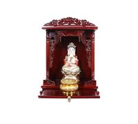 Tavolo da altare buddista in legno con cassetto, santuario per meditazione per casa, statua Pooja per incenso tributo