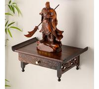 Tavolo da Altare Buddista, Supporto for Statua Di Buddha, Tavolo Puja con cassetto, per offrire la casa, preghiera e uso di incenso, tavolo tributo buddista e mensola Puja(60*25*16cm/24*10*6.3in)