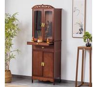 Tavolo da altare cinese con contenitore, tavolino devozionale e armadietto da meditazione per santuario domestico e offerte buddismo (60 x 37 x 180 cm)