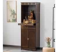 Tavolo da altare cinese per meditazione con cassetto, tavolo puja a 2 ripiani per preghiere e culto, ideale per salotti, santuari e templi