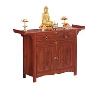 Tavolo da altare con contenitore, armadietto per meditazione e preghiera, tavolo puja personale per culto spirituale e uso a pavimento