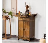 Tavolo da altare con contenitore, armadietto personale per meditazione per esporre barattoli, piante e libri, perfetto per pratiche puja e buddisti