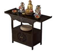 Tavolo da altare con contenitore, tavolino cinese per meditazione e preghiera, per adorazione domestica, Buddha e Dio della ricchezza (100 x 40 x 100 cm)
