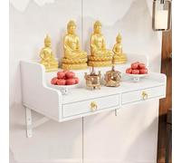 Tavolo da altare con statua di Buddha, da parete, in bambù, per preghiera e incenso, piattaforma per meditazione domestica, decorazione spirituale, abbellimenti dello spazio zen