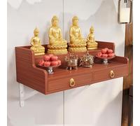 Tavolo da altare con statua di Buddha, da parete, in bambù, per preghiera e incenso, piattaforma per meditazione domestica, decorazione spirituale, abbellimenti dello spazio zen