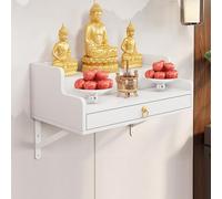 Tavolo da altare con statua di Buddha, da parete, in bambù, per preghiera e incenso, piattaforma per meditazione domestica, decorazione spirituale, abbellimenti dello spazio zen