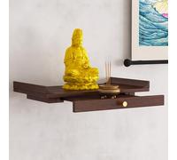 Tavolo da altare con statua di Buddha, supporto decorativo in legno per preghiera e incenso, perfetto per la decorazione della casa e del tempio
