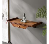 Tavolo da altare da parete in bambù per meditazione e culto, santuario compatto per statue di Buddha e pratica spirituale