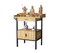 Tavolo da altare di meditazione Tavolo da offerta per la casa, Piattaforma di Buddha, Nicchia di Buddha, Tavolo da offerta di dio della ricchezza, Armadio Buddha, Armadio in piedi in legno massello