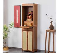 Tavolo Da Altare For La Meditazione Con Mobile Con Ante In Rattan | Piattaforma Rialzata for Statue E Offerte, Ideale Come Tavolo Da Preghiera O Tempio for La Casa(Brown,50cm/19.7in)