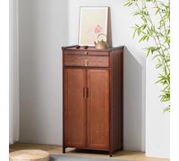 Tavolo da altare in bambù con contenitore per meditazione e preghiera, armadietto buddista vintage per santuario domestico